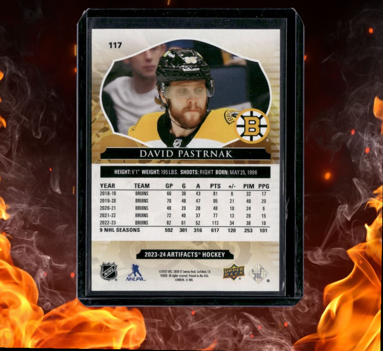 2023-24 Upper Deck Artifacts David Pastrnak Polychrome 35/65 #117