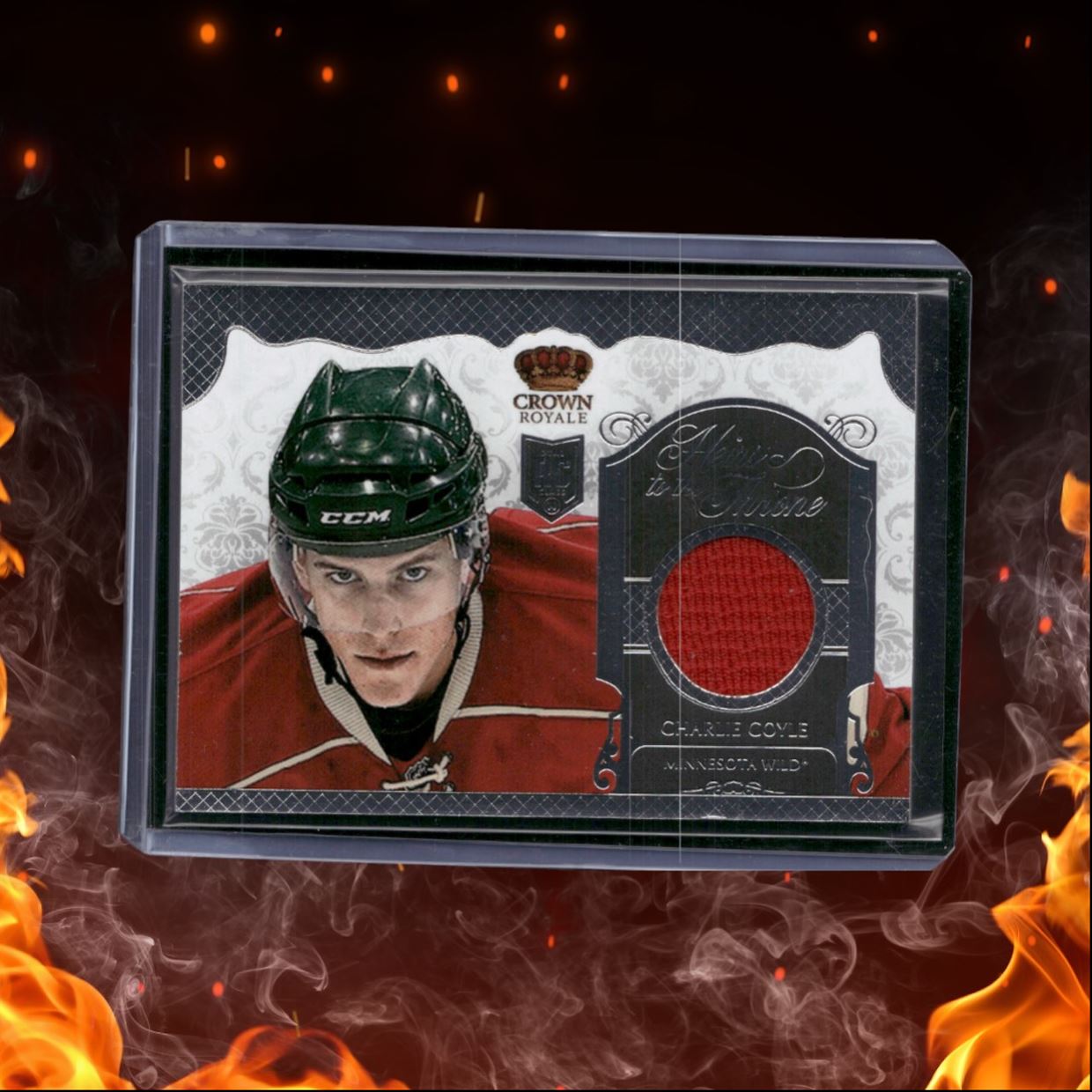 2013-14 Panini Crown Royale Charlie Coyle Heirs to the Throne Materials Rookie