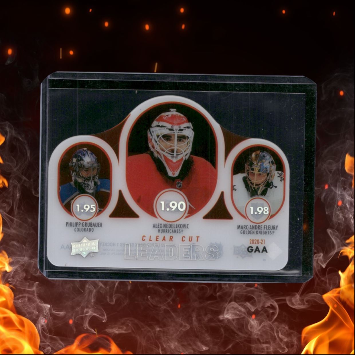 2021-22 Upper Deck Marc-Andre Fleury / Nedeljkovic / Grubauer Clear Cut Leaders