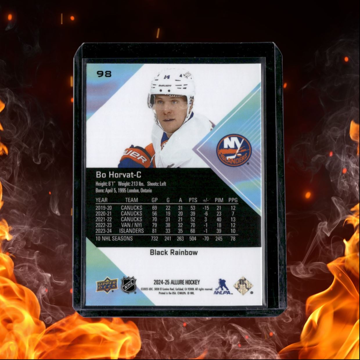 2024-25 Upper Deck Allure Bo Horvat Black Rainbow #98