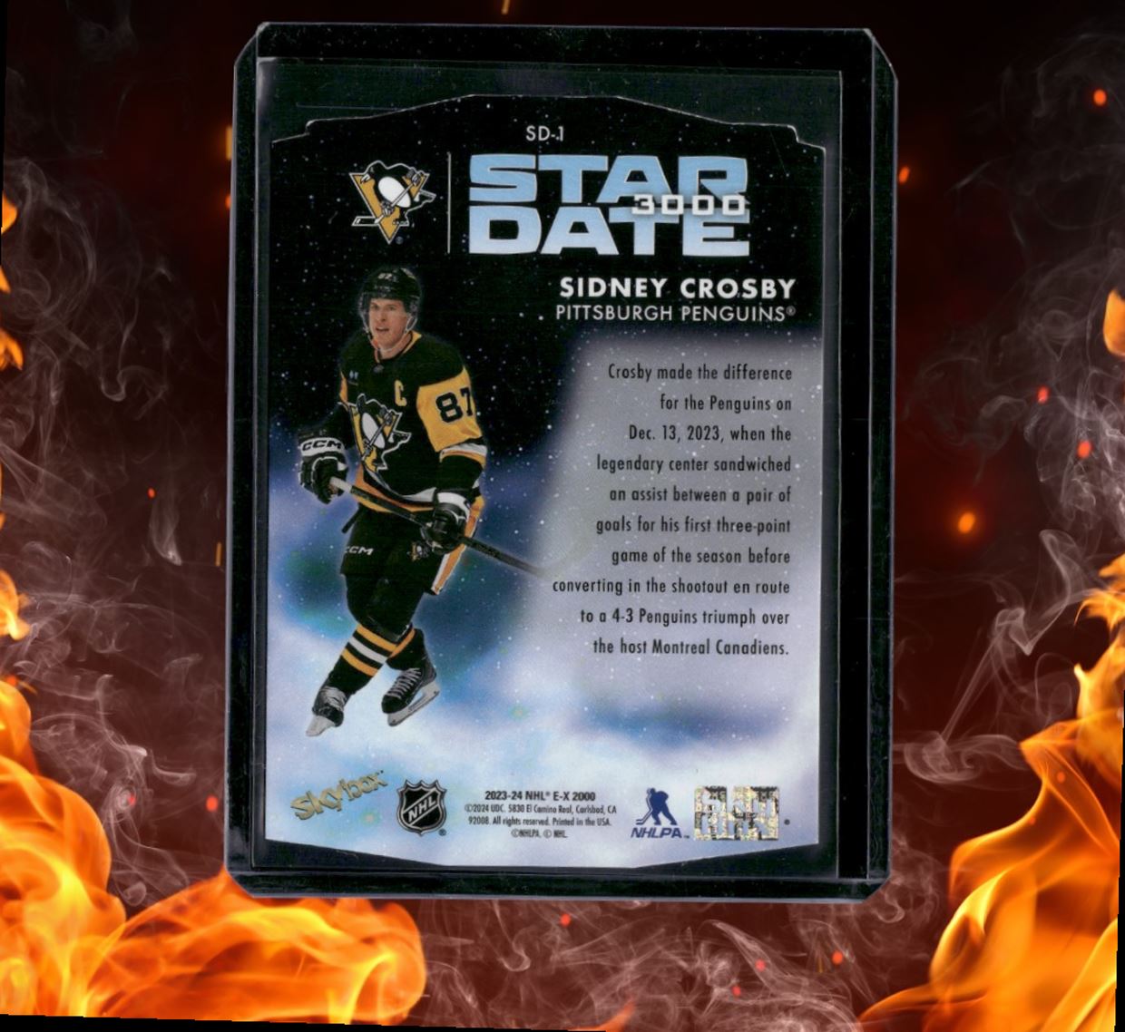 2023-24 SkyBox EX 2000 Sidney Crosby Star Date 3000 Die-Cut #SD-1
