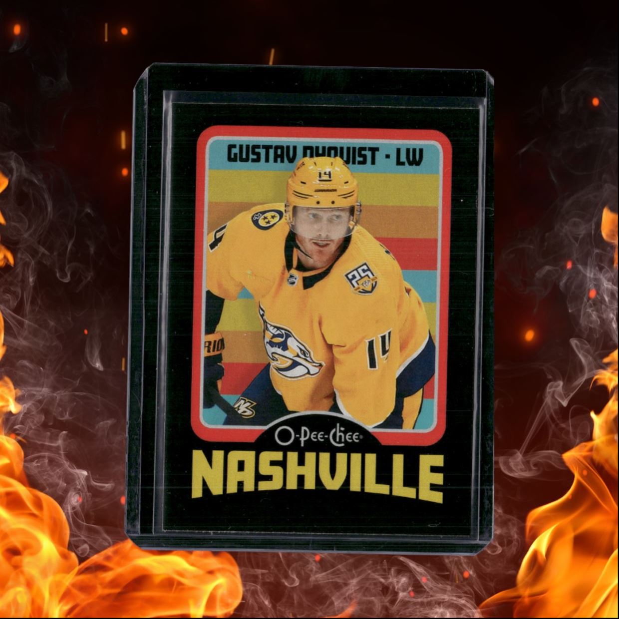 2024-25 O-Pee-Chee Gustav Nyquist Retro Black Border 012/100 #409