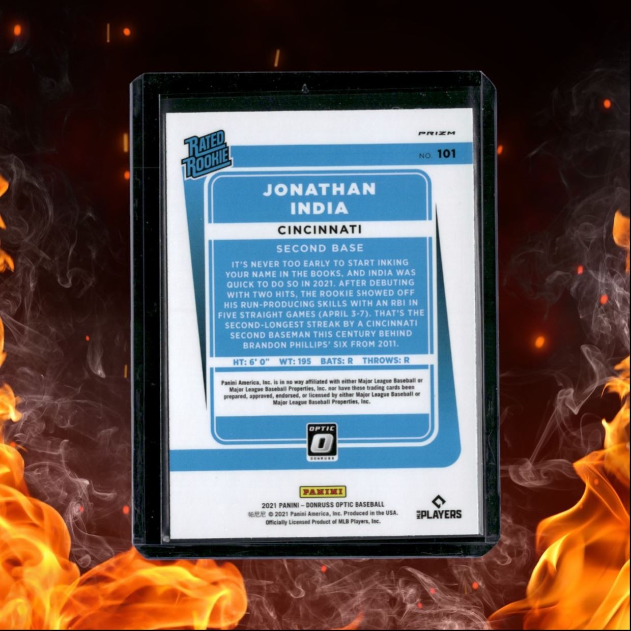 2021 Panini Donruss Optic Jonathan India Rated Holo Silver Prizm Rookie #101