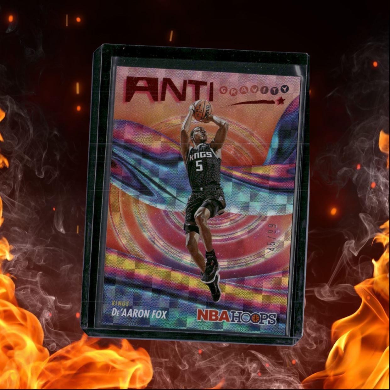 2023-24 Panini Hoops De'Aaron Fox Red Hyper 45/99 #10