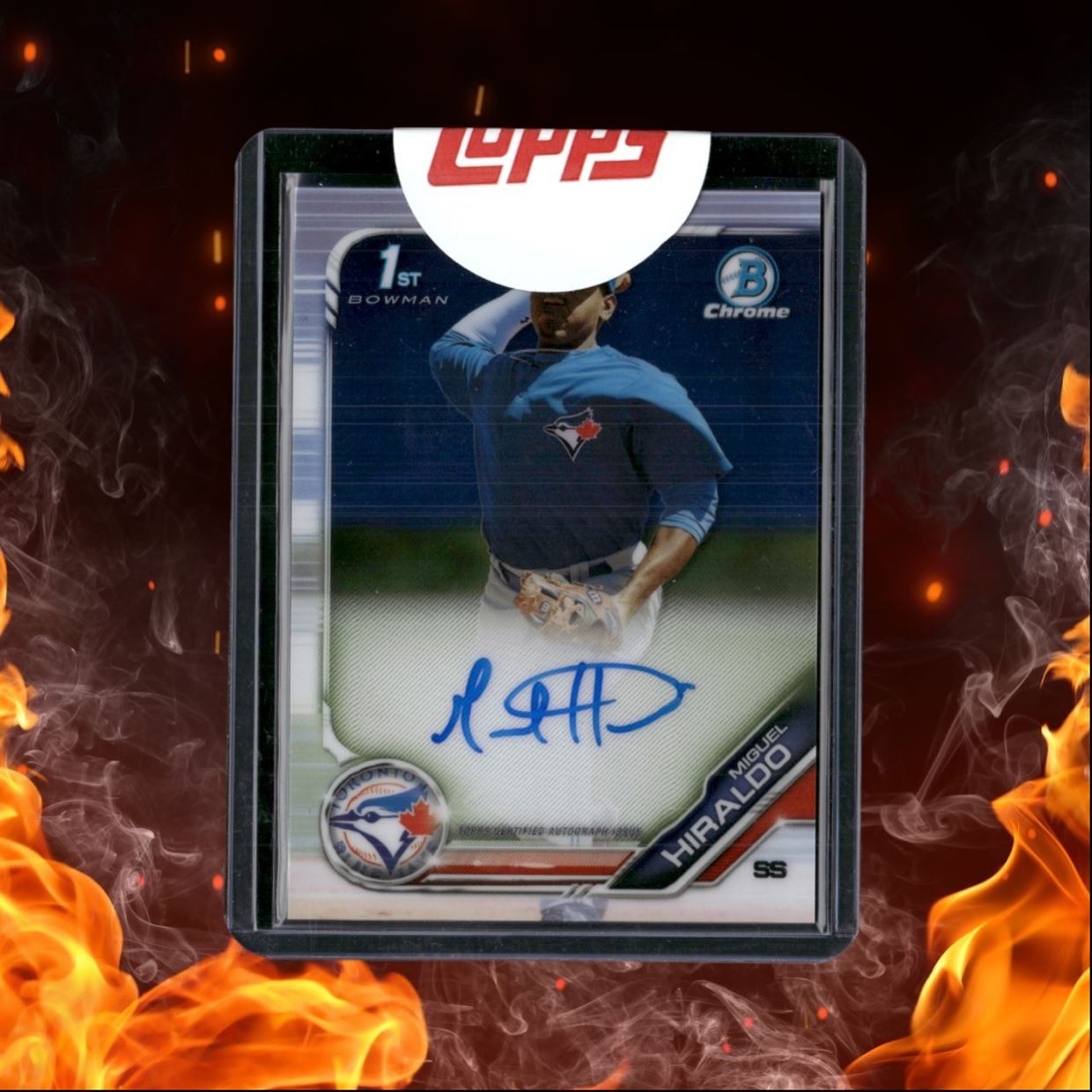 2019 Bowman Chrome Miguel Hiraldo 1st Prospect Sealed Auto #CPA-MH