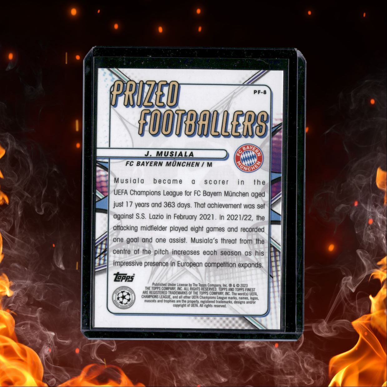 2022 Topps Finest Jamal Musiala Prized Footballers
