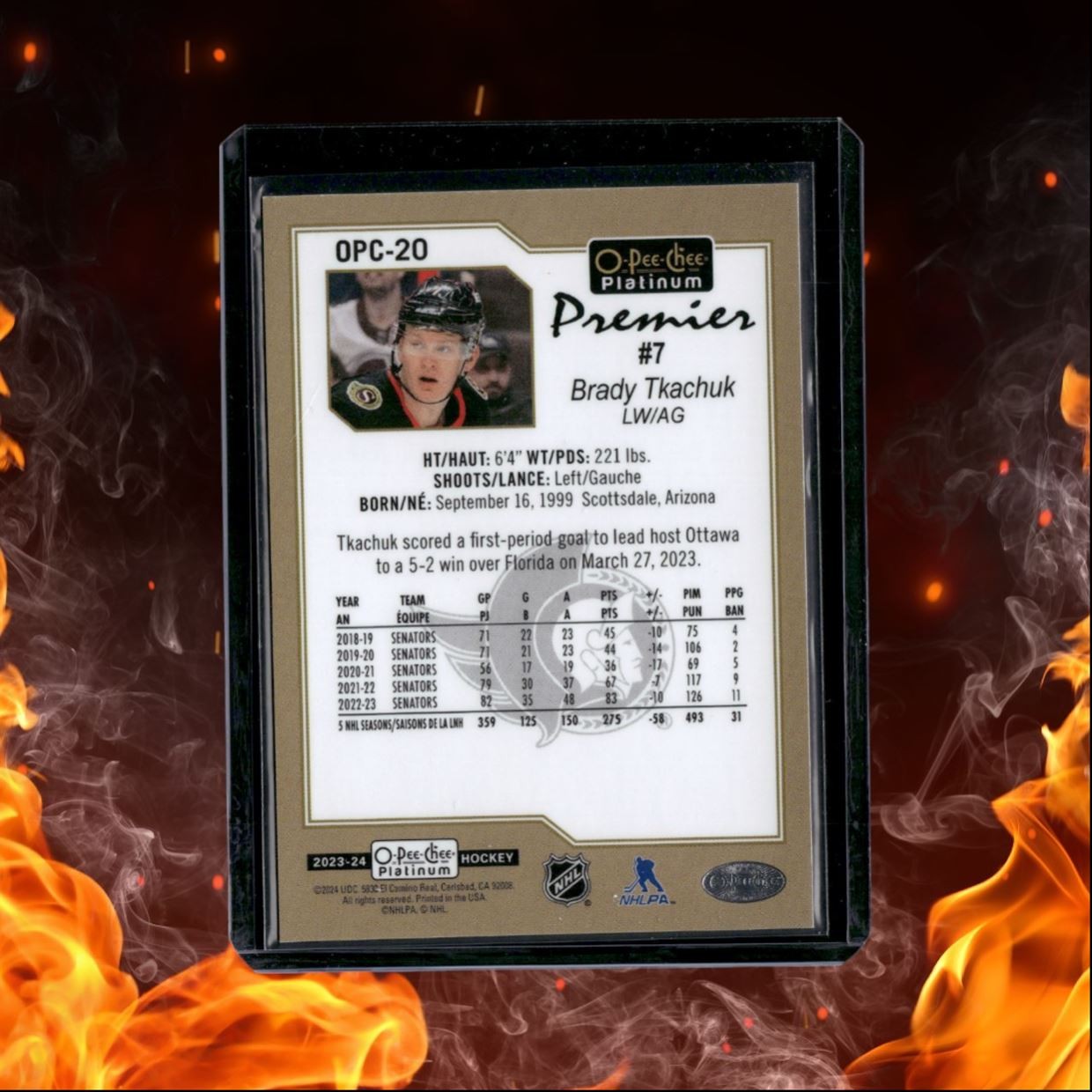 2023-24 O-Pee-Chee Platinum Brady Tkachuk Premier Easter Egg #OPC-20