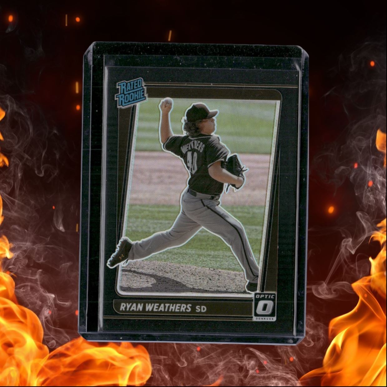 2021 Panini Donruss Optic Ryan Weathers Black Prizm Rated Rookie 20/25 #87