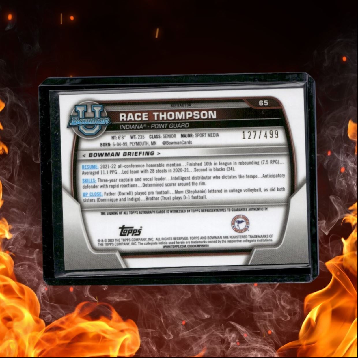 2023-24 Bowman U Race Thompson 1st Refractor 127/499 #65