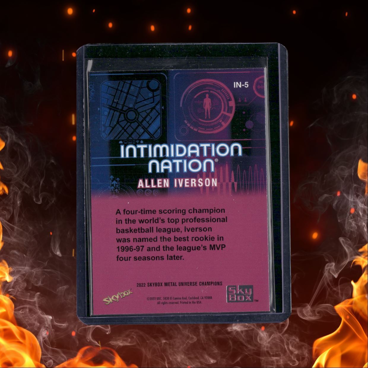 2022-23 Skybox Metal Universe Champions Allen Iverson Intimdation Nation #IN-5
