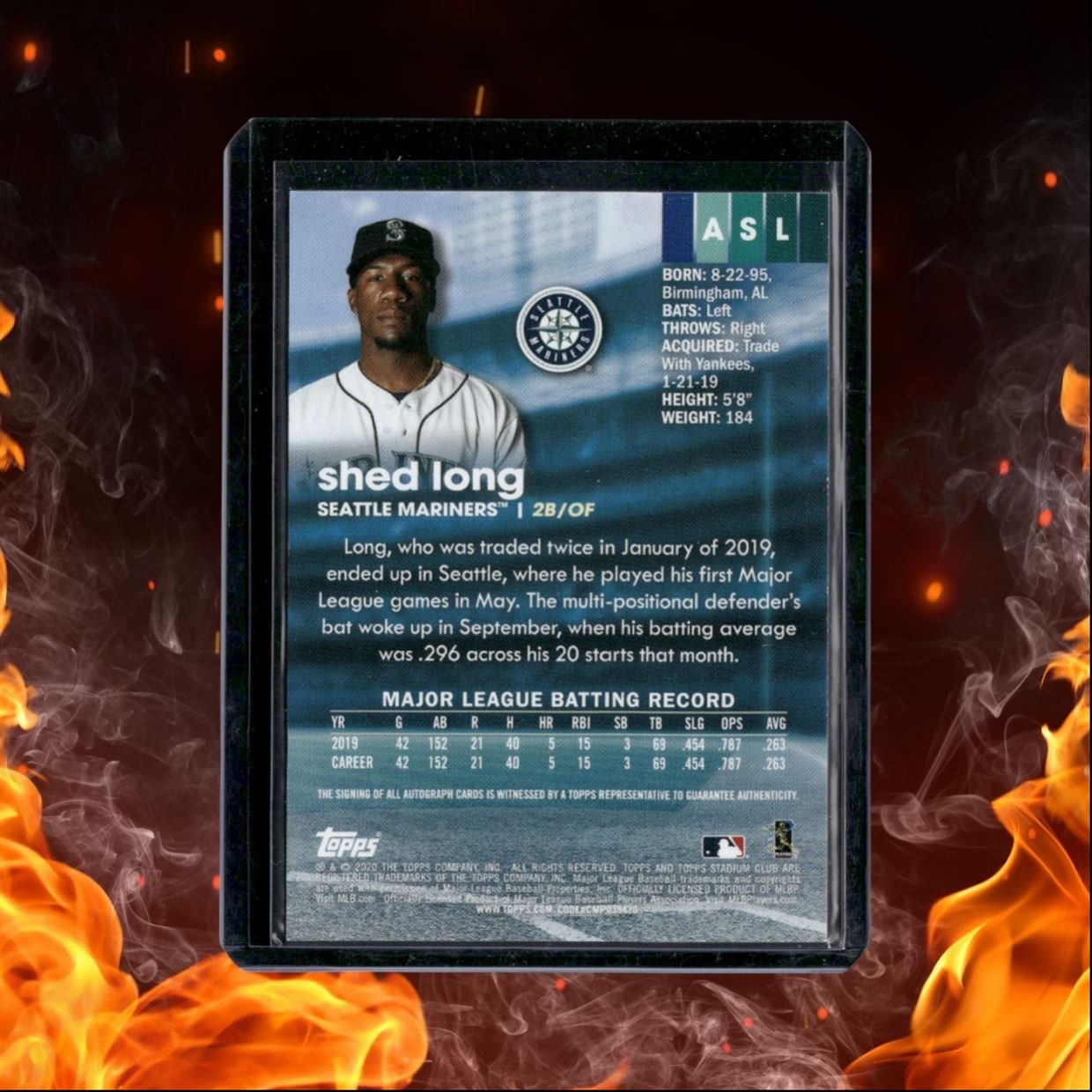 2020 Topps Stadium Club Shed Long Auto #ASL