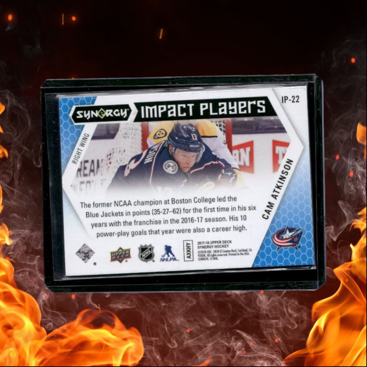 2017-18 Upper Deck Synergy Cam Atkinson Impact Players Blue 16/26 #IP-22