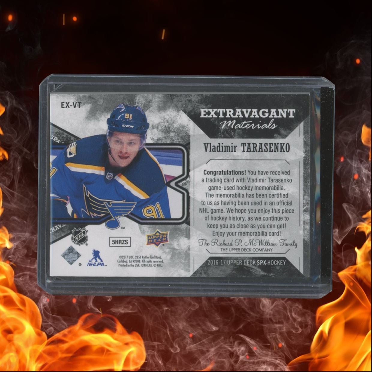 2016-17 Upper Deck SPx Vladimir Tarasenko Extravagant Materials Jersey #EX-VT