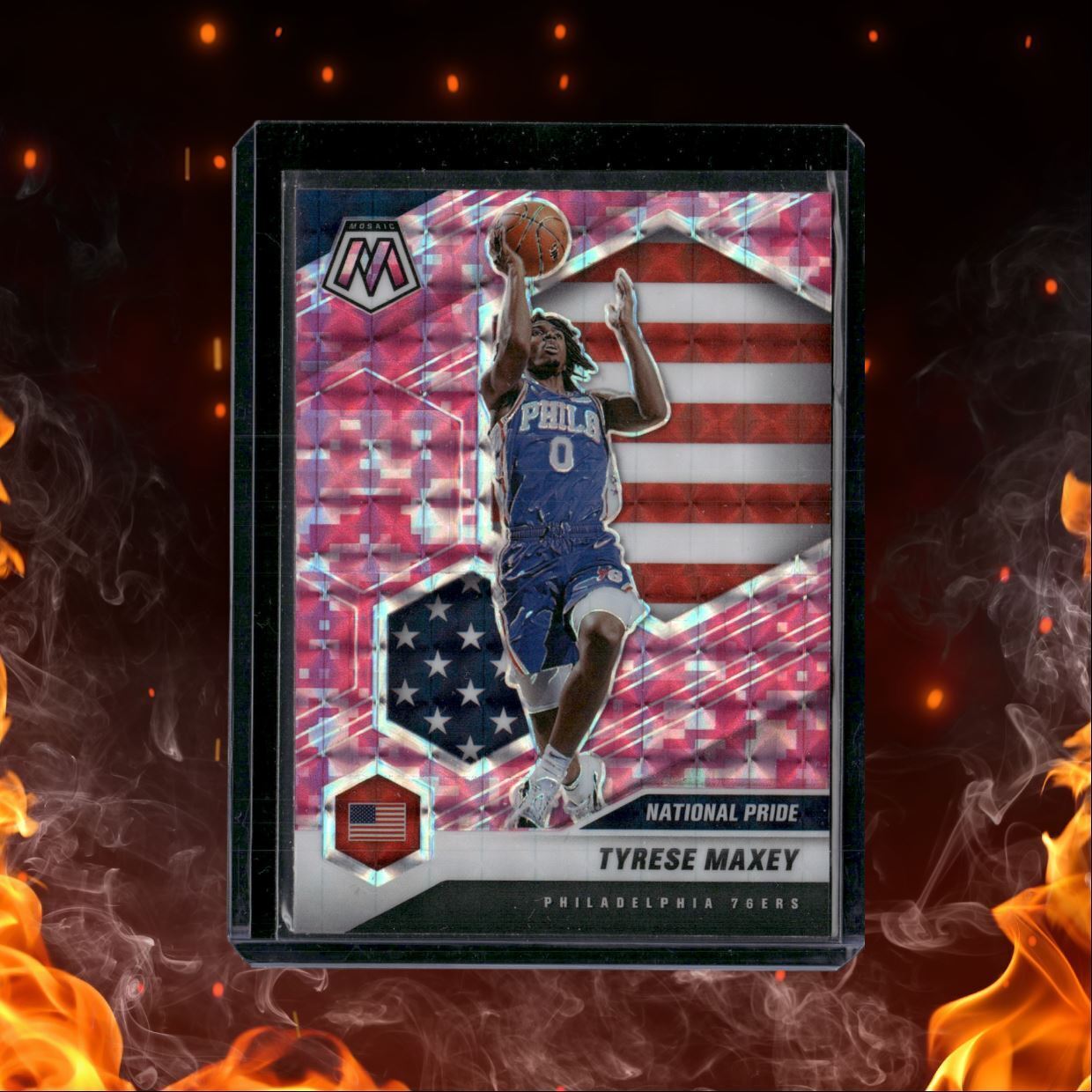 2020-21 Panini Mosaic Reactive Pink Tyrese Maxey Rookie #259