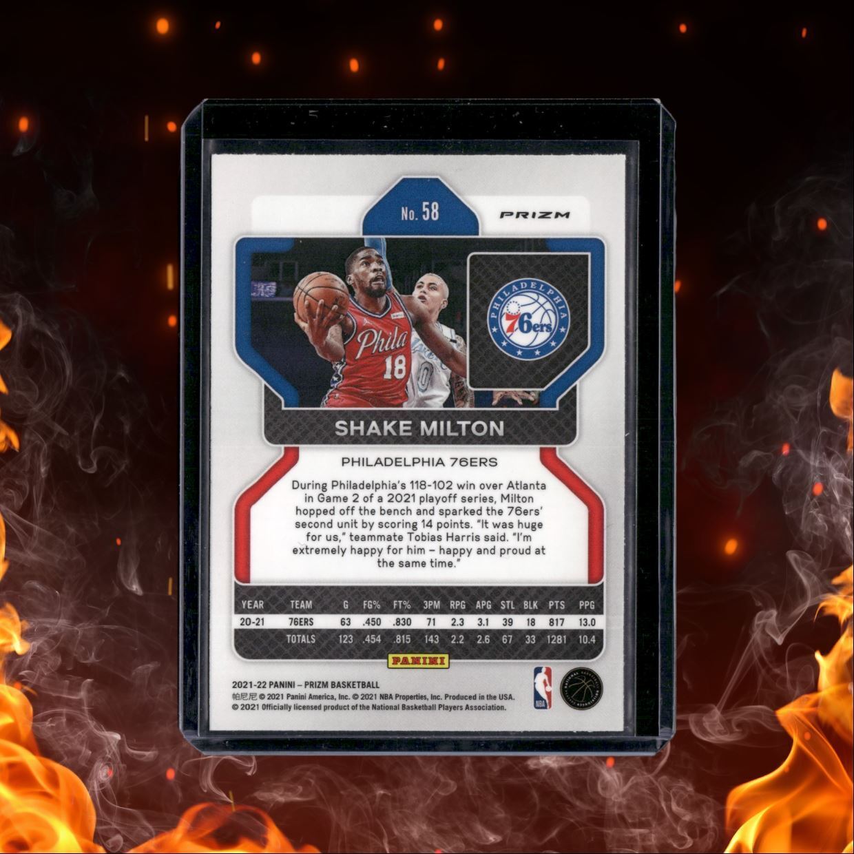 2021-22 Panini Prizm Shake Milton 75th Anniversary #58
