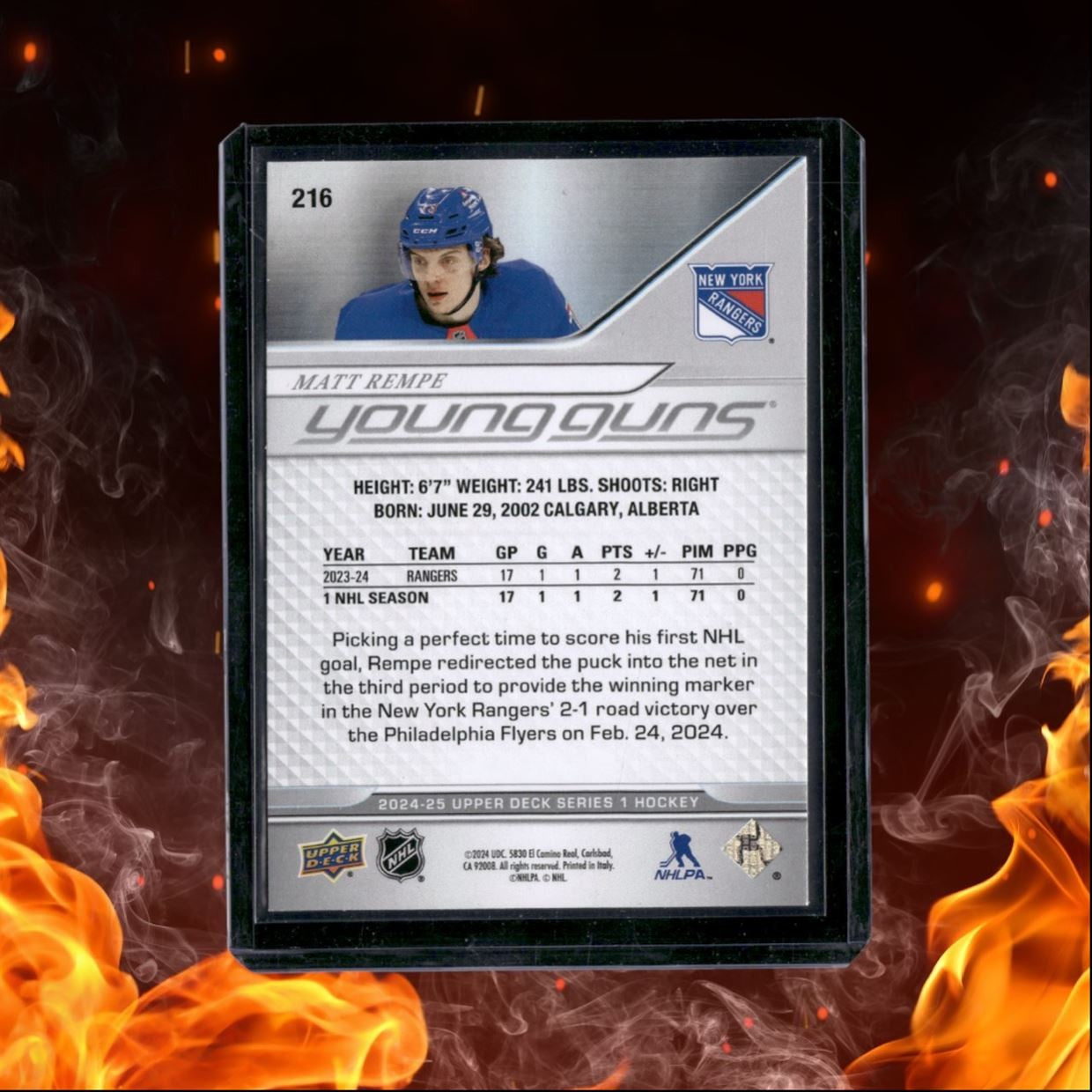 2024-25 Upper Deck Matt Rempe Young Guns Rookie #216