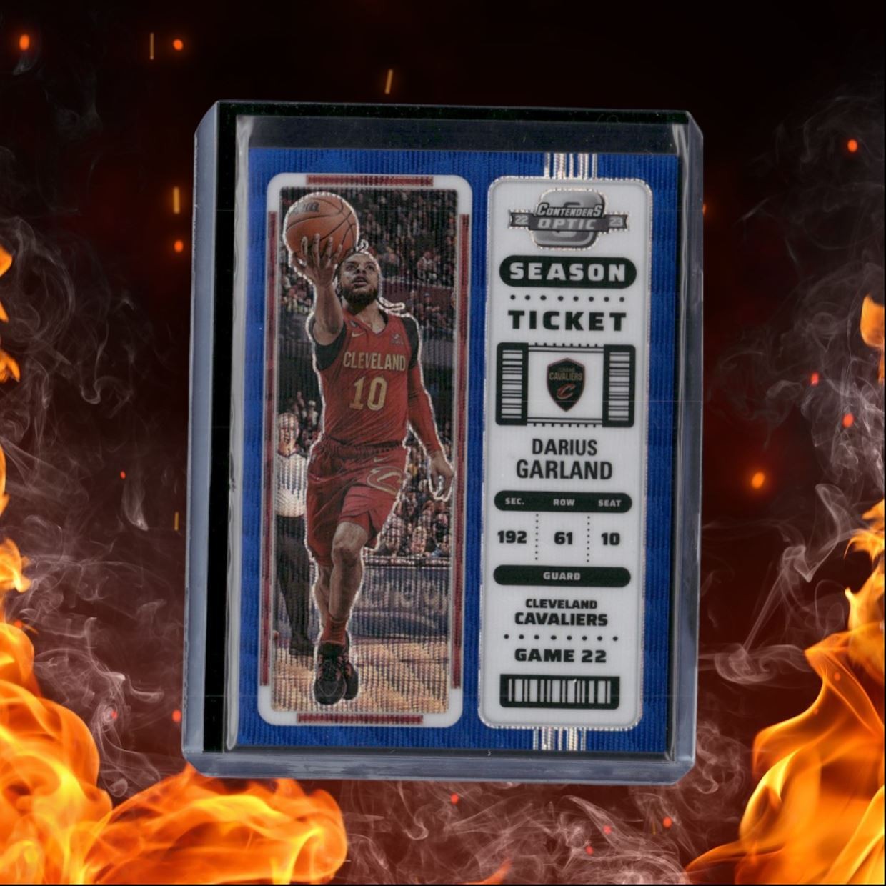 2022-23 Contenders Optic Donovan Mitchell Season Ticket Blue Shimmer Prizm