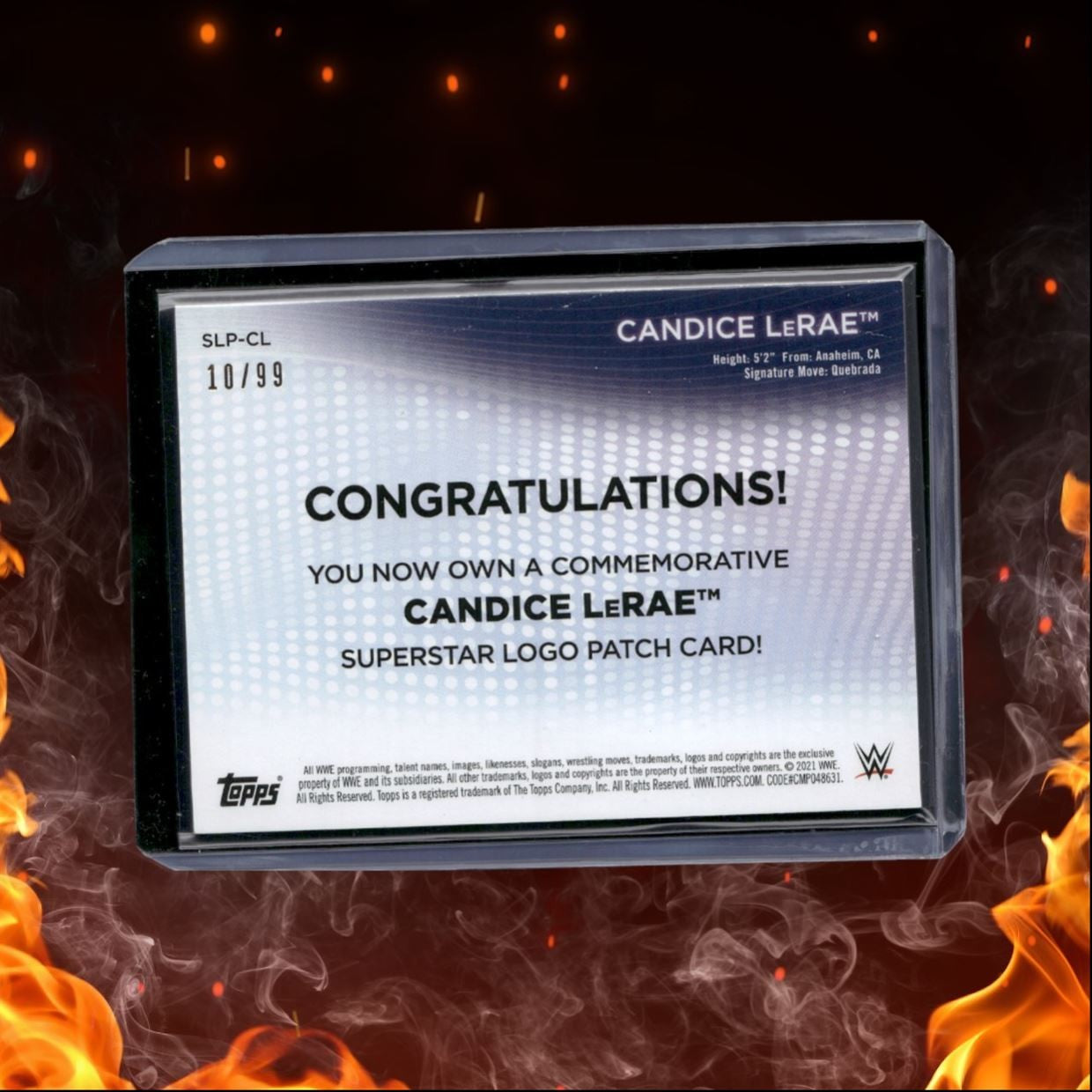 2021 Topps Candice LeRae Superstar Logo Patch Purple 10/99 #SLP-CL