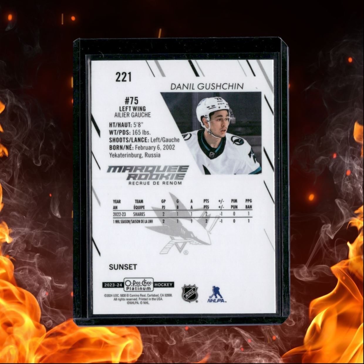 2023-24 O-Pee-Chee Platinum Danil Gushchin Sunset Marquee Rookie #221