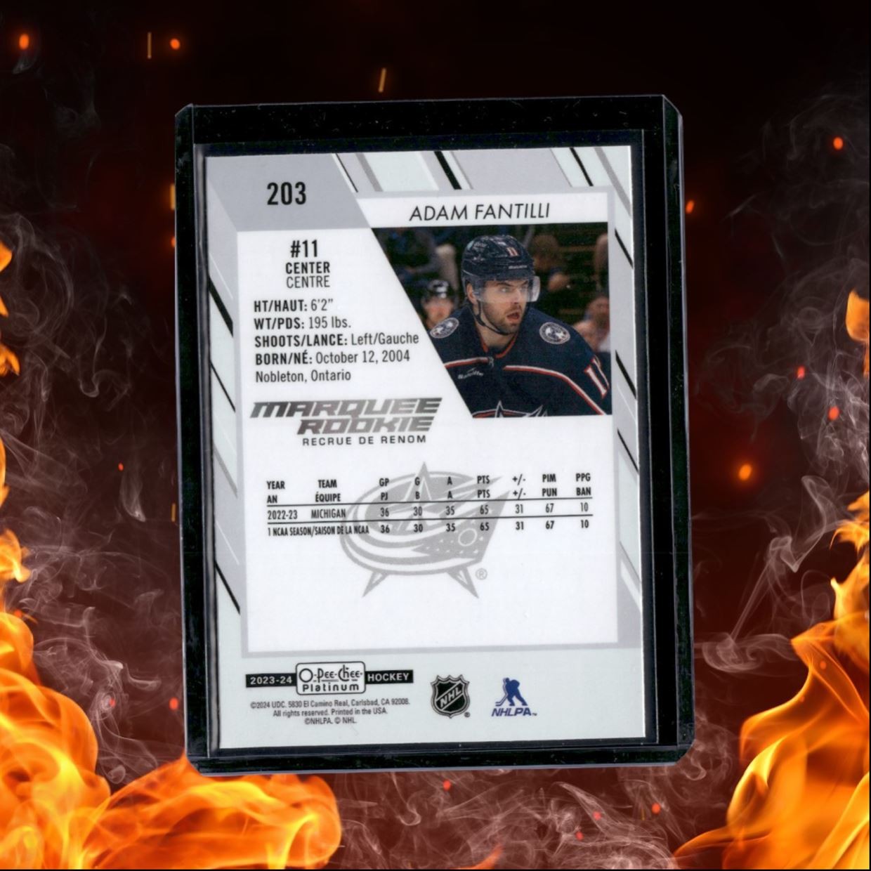 2023-24 O-Pee-Chee Platinum Adam Fantilli Marquee Rookie #203