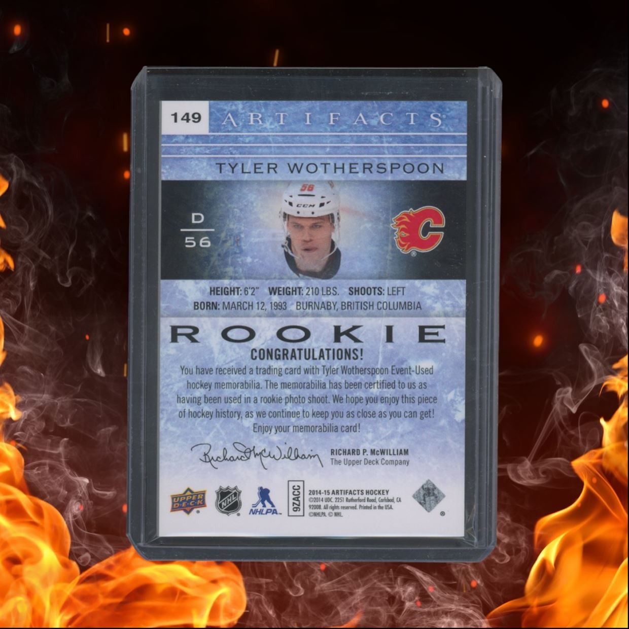 2014-15 Upper Deck Artifacts Tyler Wotherspoon Dual Jersey Emerald Rookie 22/75