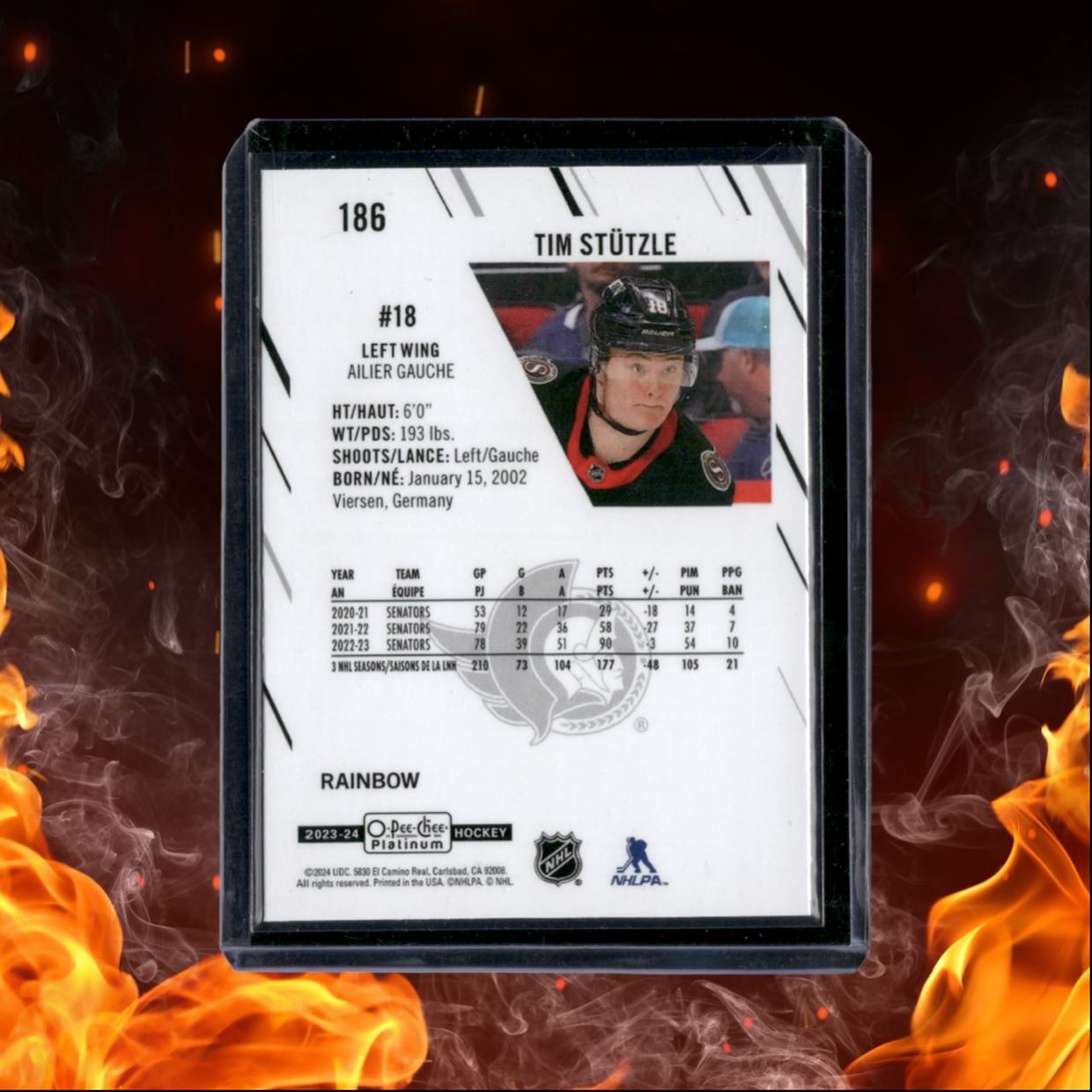 2023-24 O-Pee-Chee Platinum Tim Stutzle Rainbow #186
