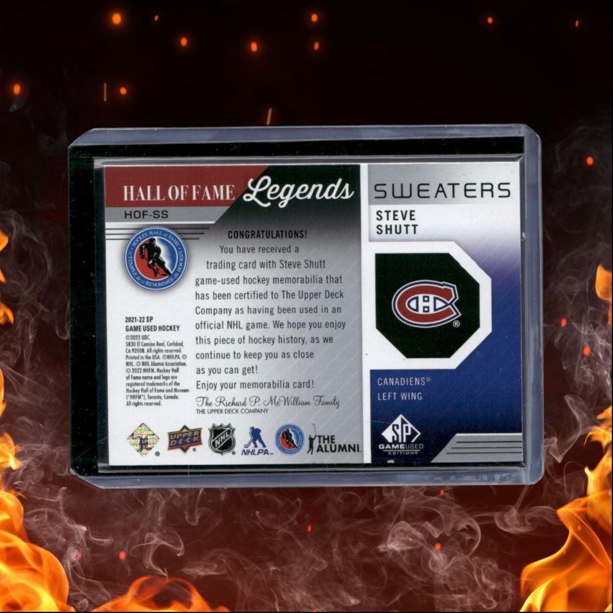 2021-22 SP Game Used Steve Shutt HoF Legends Sweaters #HOF-SS