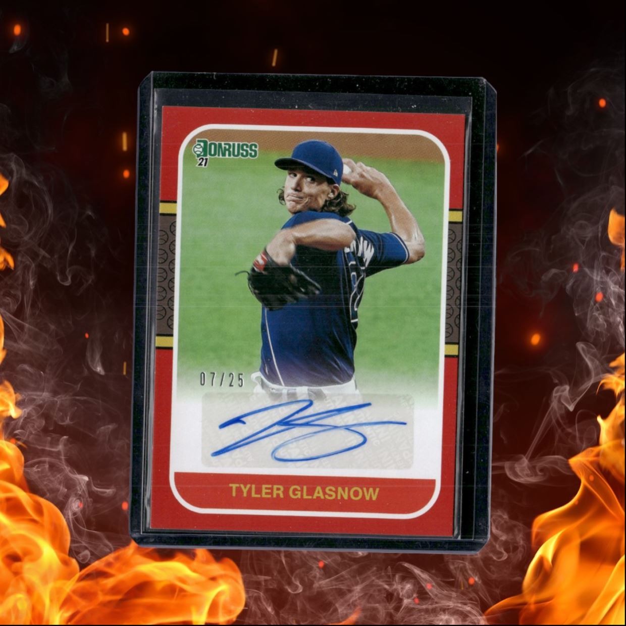 2021 Panini Donruss Tyler Glasnow Retro 1987 Red Auto 07/25 #87S-TG