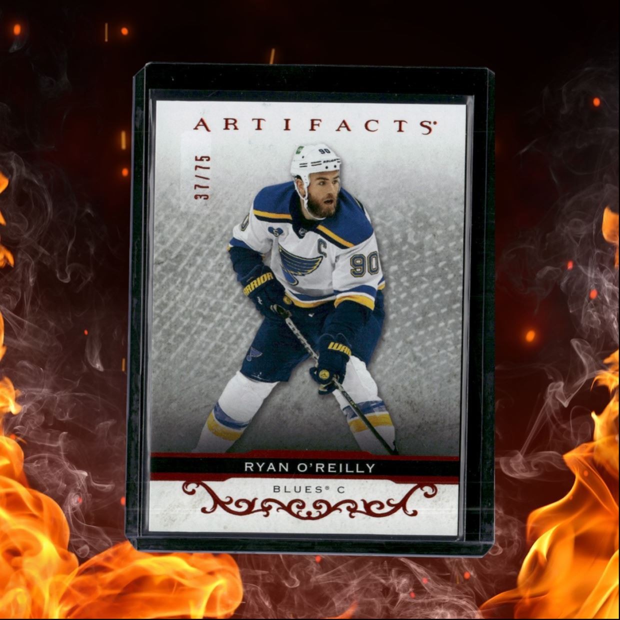 2021-22 Upper Deck Artifacts Ryan O'Reilly Autumn Orange 37/75 #142