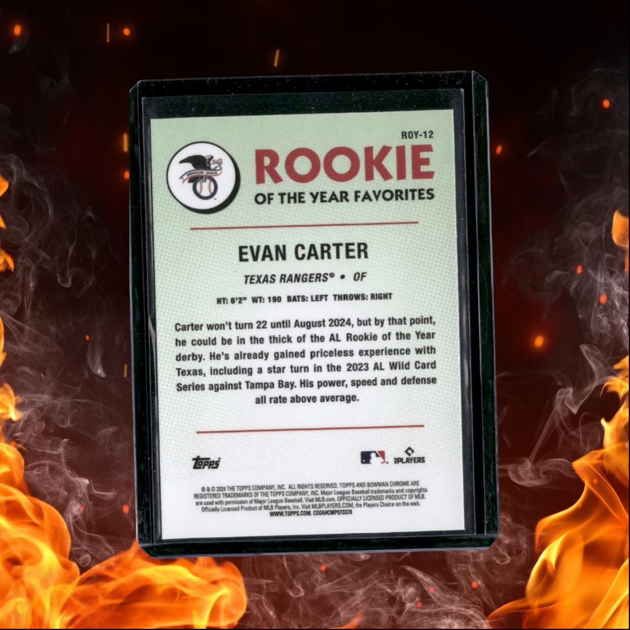 2024 Bowman Chrome Evan Carter Of the Year Favorites Mojo Green Rookie #ROY-12