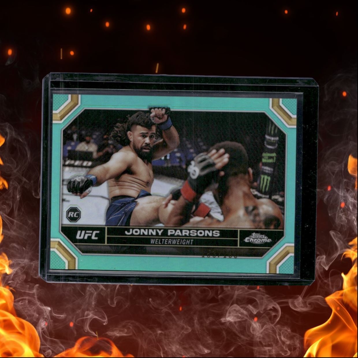 2024 Topps Chrome UFC Jonny Parsons Aqua Refractor Rookie 153/199 #72