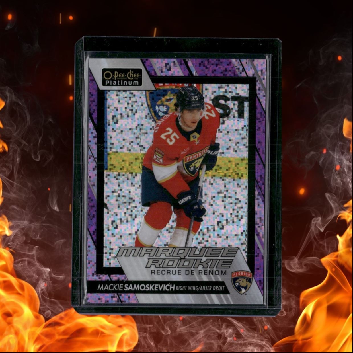 2023-24 O-Pee-Chee Platinum Mackie Samoskevich Violet Pixels Marquee Rookie