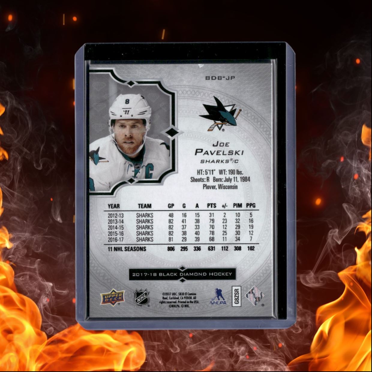 2017-18 Upper Deck Black Diamond Joe Pavelski 132/249 #BDB-JP