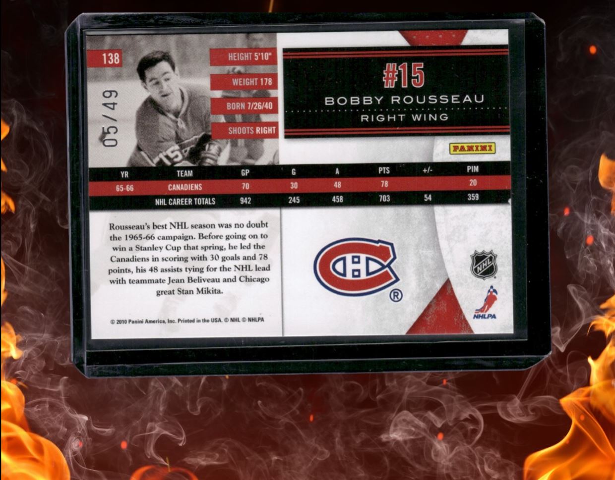2010-11 Panini Limited Bobby Rousseau Legend Silver Spotlight 05/49 #138
