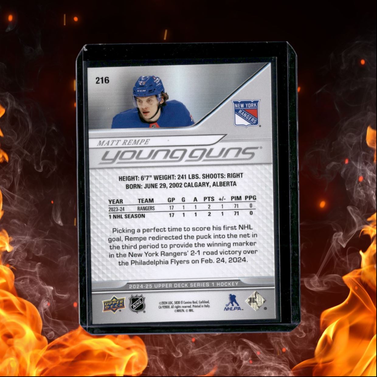 2024-25 Upper Deck Matt Remple Young Guns Rookie #216