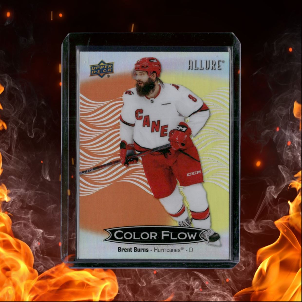 2024-25 Upper Deck Allure Brent Burns Color Flow Orange Yellow #CFL-13