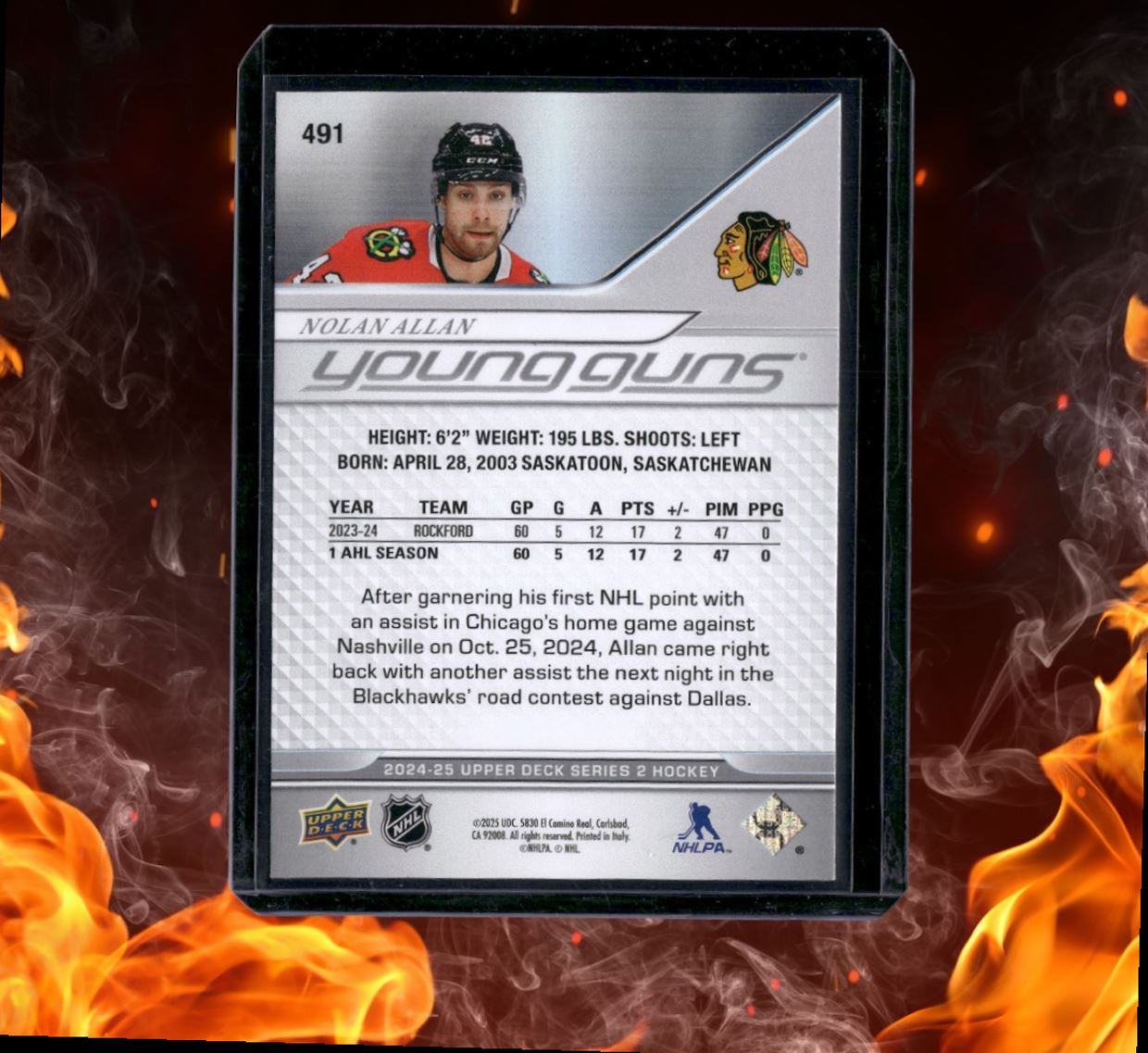 2024-25 Upper Deck Nolan Allan Young Guns (A) Rookie #491