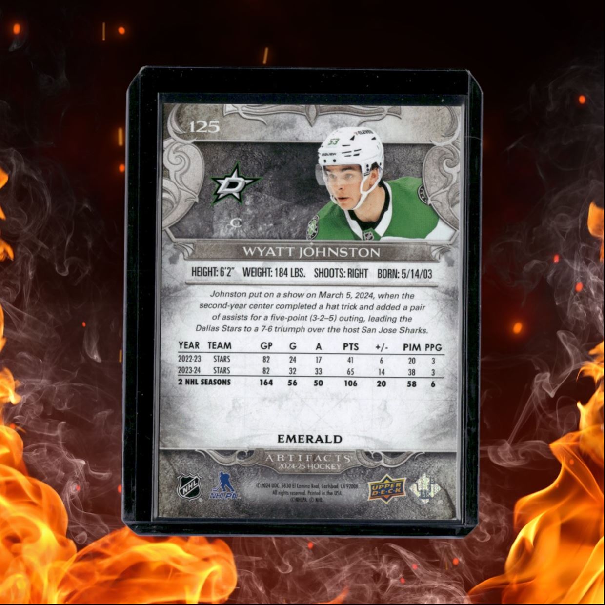 2024-25 Upper Deck Artifacts Wyatt Johnston Emerald 132/149 #125