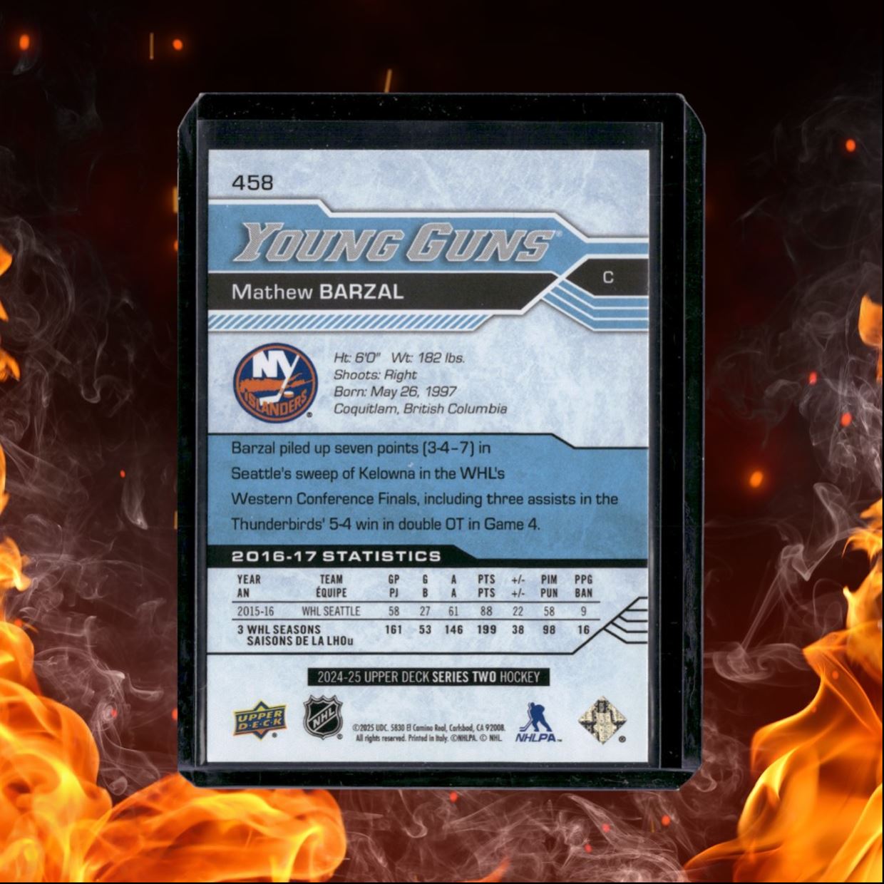 2024-25 Upper Deck Mathew Barzal Young Guns Renewed #458
