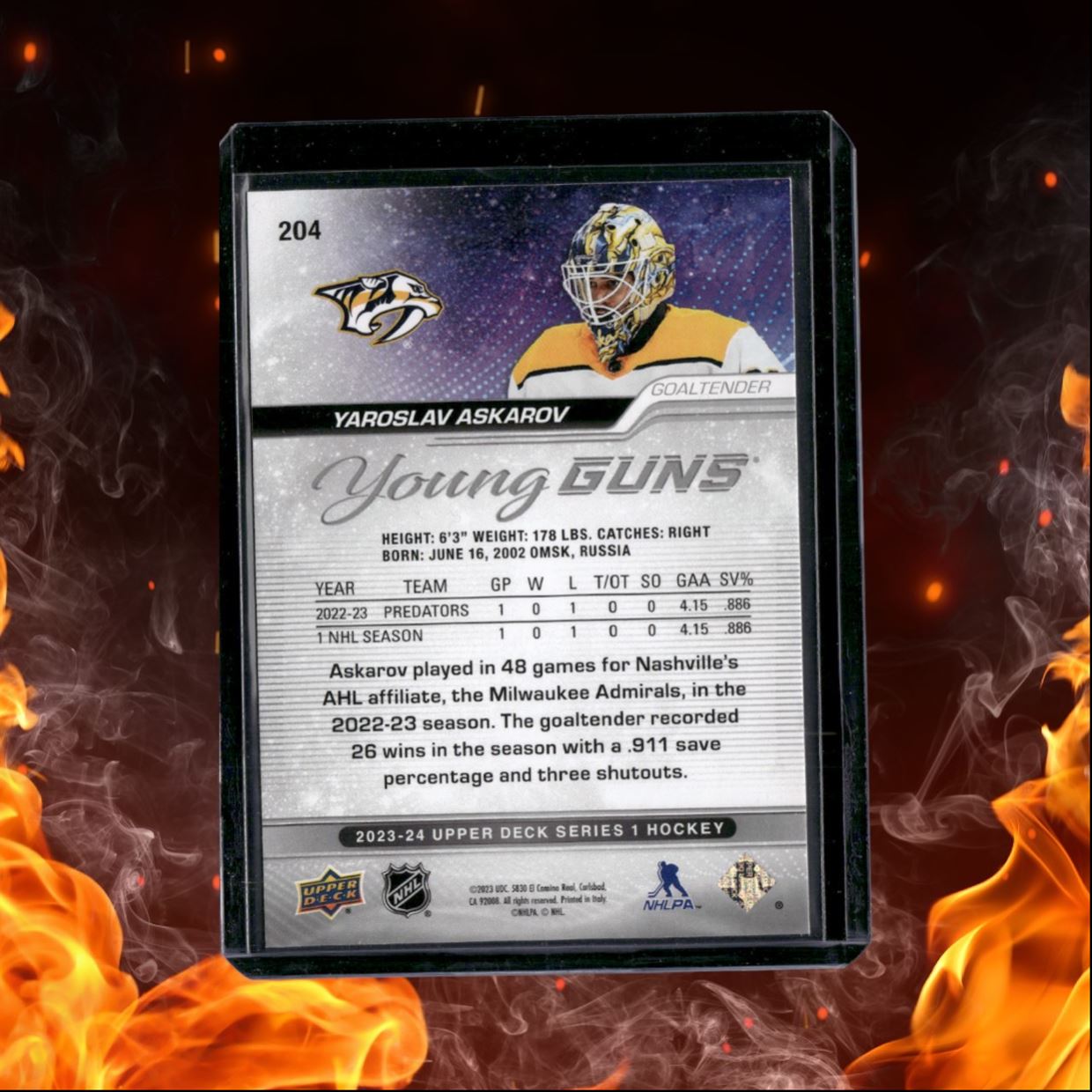 2023-24 Upper Deck Yaroslav Askarov Young Guns (A) Rookie #204