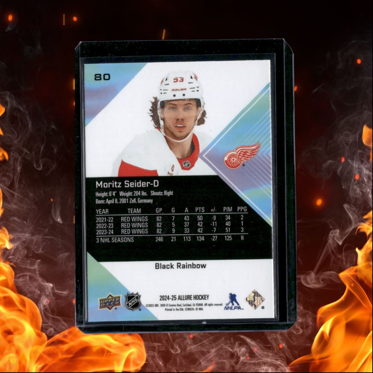 2024-25 Upper Deck Allure Moritz Seider Black Rainbow #80