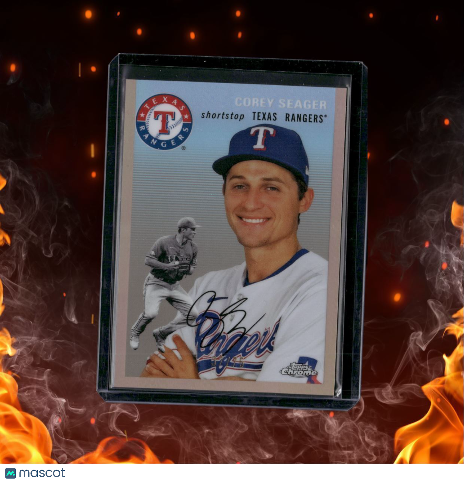 2023 Topps Chrome Platinum Corey Seager Rose Gold Pink 37/75 #308