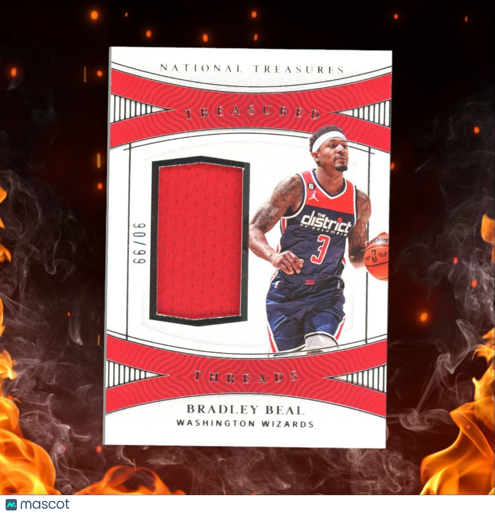 2022-23 Panini National Treasures Bradley Beal Treasured Threads Jersey 90/99