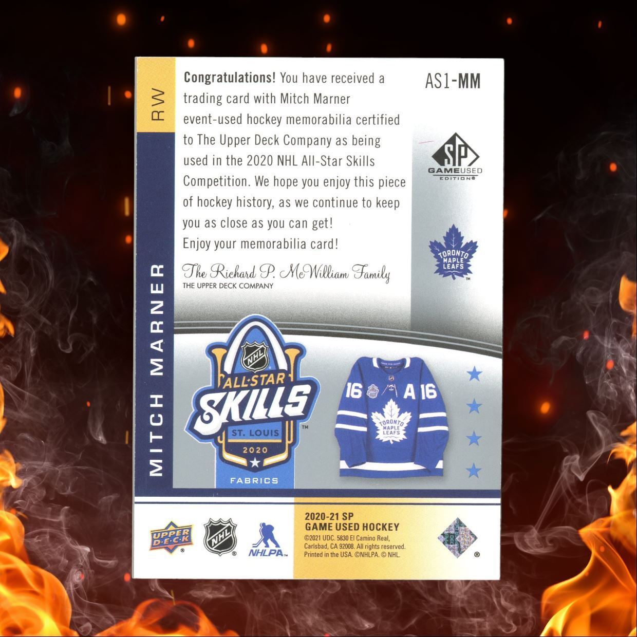 2020-21 SP Game Used Mitch Marner Jersey All-Star #AS1-MM