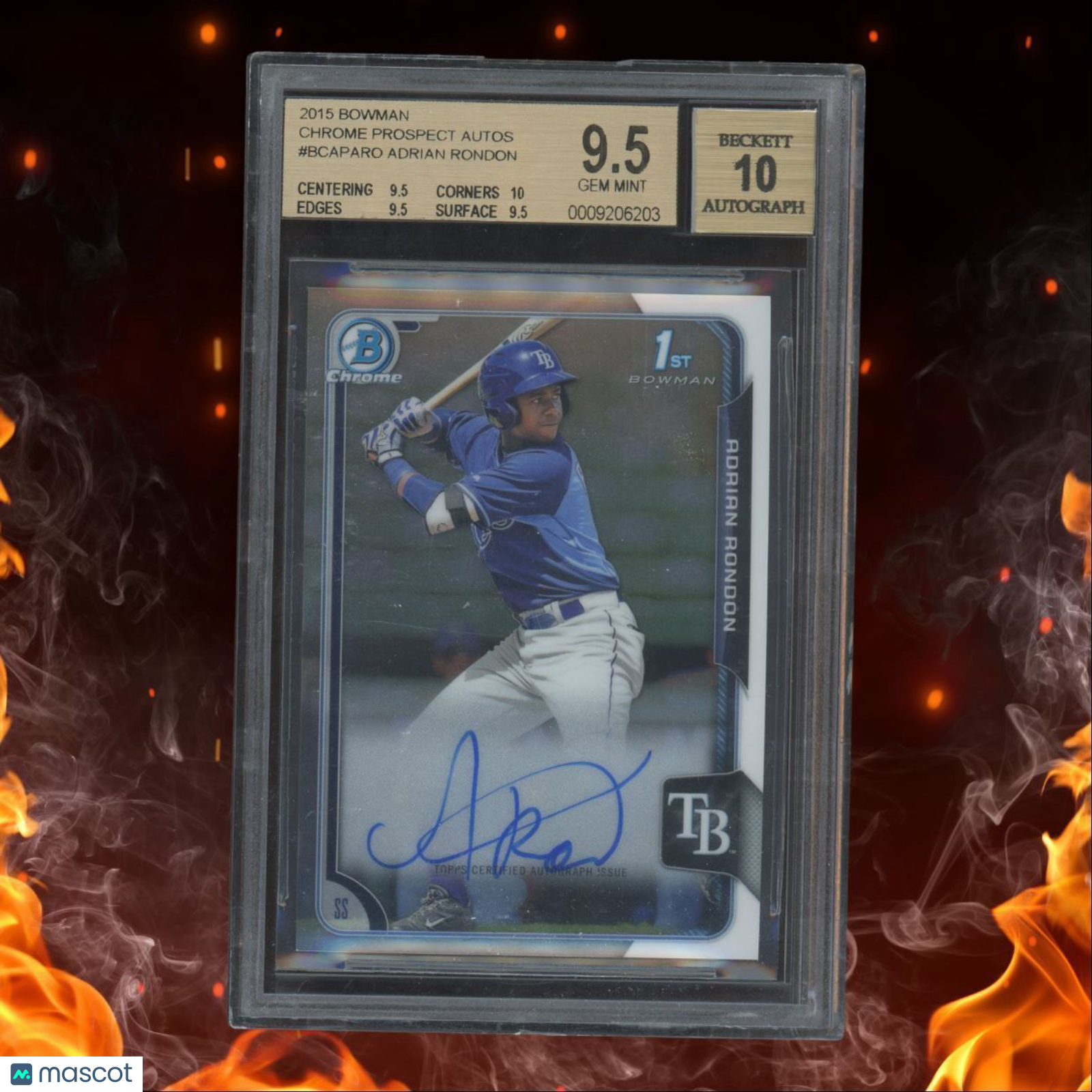 2015 Bowman Chrome Adrian Rondon 1st Prospect Rookie Auto BGS 9.5 #BCAPARO