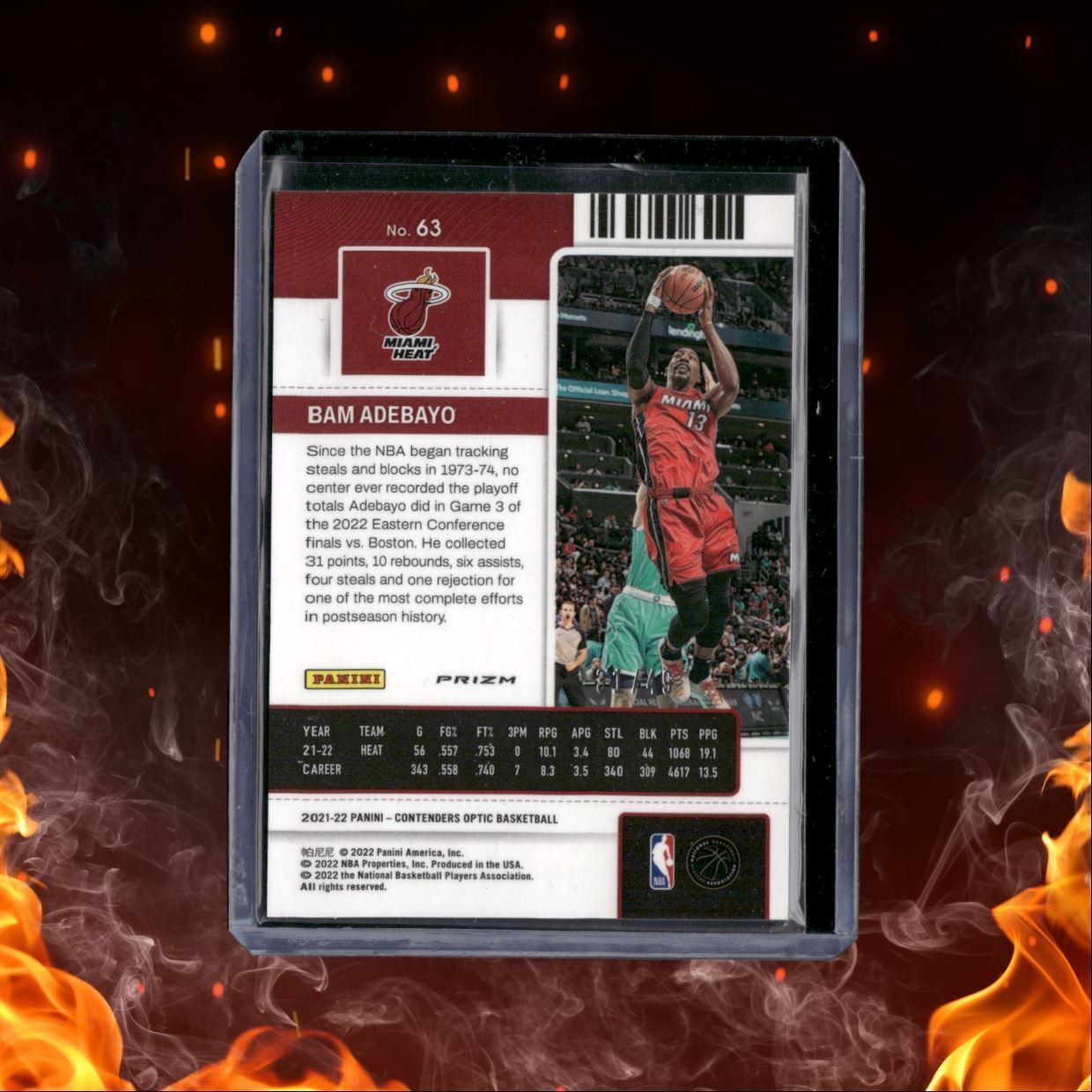 2022-23 Panini Contenders Season Ticket Orange Bam Adebayo 31/49 #63