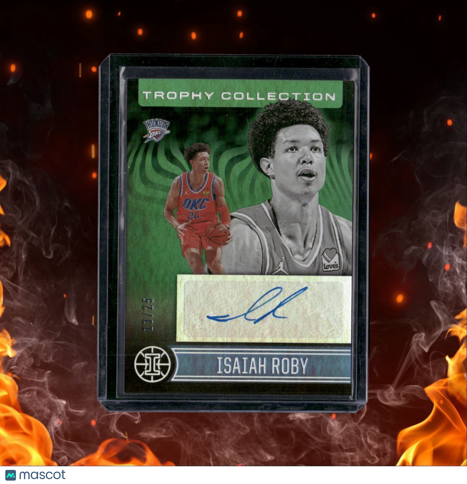 2020-21 Panini Illusions Trophy Collection Signatures Green Isaiah Roby Auto