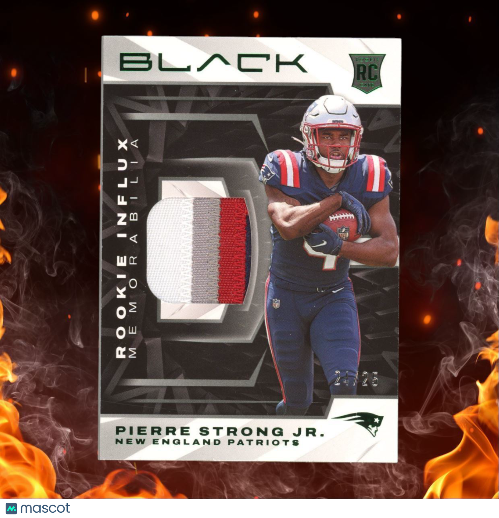 2022 Panini Black Rookie Influx Memorabilia Pierre Strong Jr. 24/25 #RIM-PST
