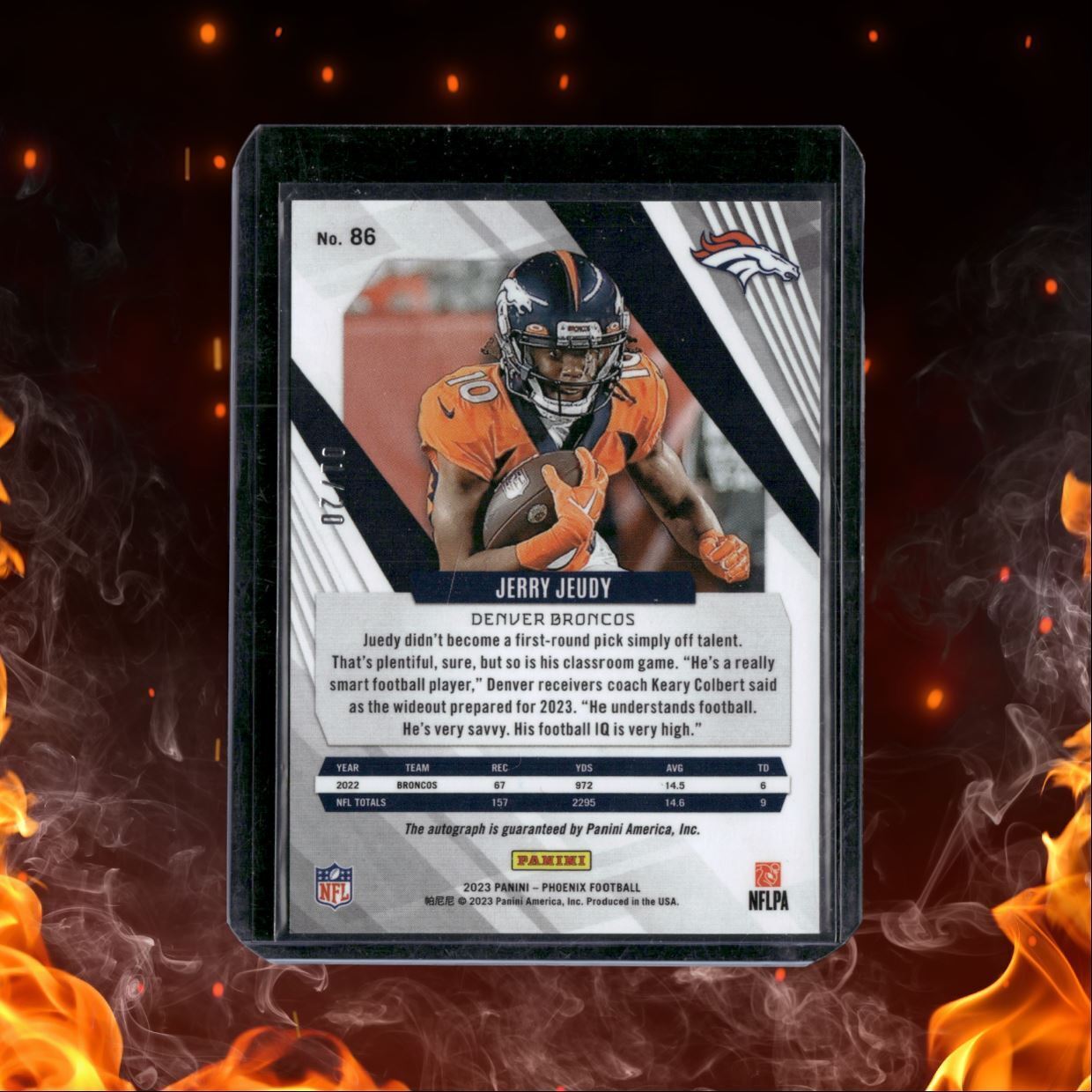 2023 Panini Phoenix Autographs Orange Jerry Jeudy 01/20 #86