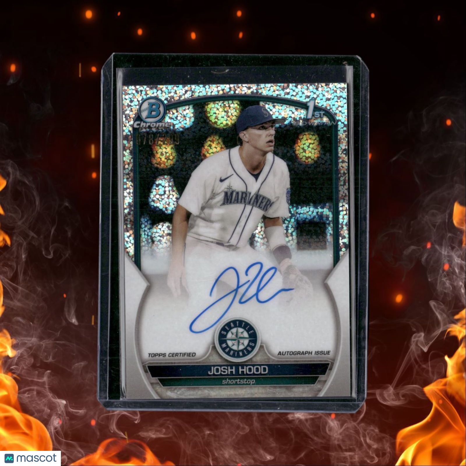 2023 Bowman Chrome Josh Hood 1st Bowman Sparkle Refractor Auto 078/299 #CPA-JHD